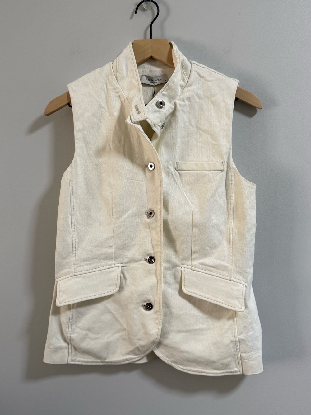 Lola & Sophie Cream Button-Front Vest - Picture 2 of 8
